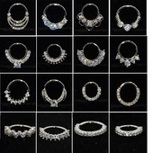 1P 18g Open Hoop Daith Earring Cz Хрущял Rook Earring Преграда Пръстен Нос Пиърсинг за уши Бижута за тяло