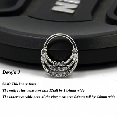 1P 18g Open Hoop Daith Earring Cz Хрущял Rook Earring Преграда Пръстен Нос Пиърсинг за уши Бижута за тяло