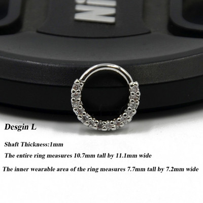 1P 18g Open Hoop Daith Earring Cz Хрущял Rook Earring Преграда Пръстен Нос Пиърсинг за уши Бижута за тяло