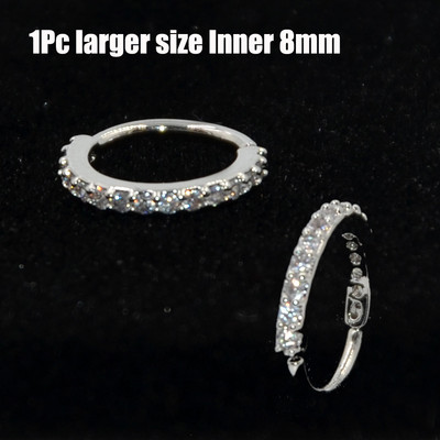 1P 18g Open Hoop Daith Earring Cz Хрущял Rook Earring Преграда Пръстен Нос Пиърсинг за уши Бижута за тяло