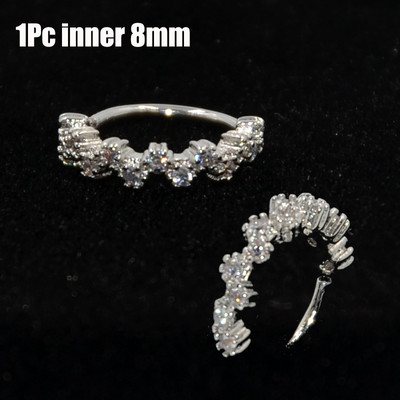 1P 18g Open Hoop Daith Earring Cz Хрущял Rook Earring Преграда Пръстен Нос Пиърсинг за уши Бижута за тяло