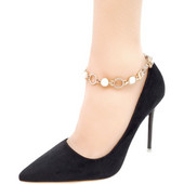 1 par ženskih vezica za cipele s bisernom trakom za cipele s remenom za gležnjeve koji drži labavi protuklizni svežanj s trakama za vezivanje s trakom za cipele Dekoracija