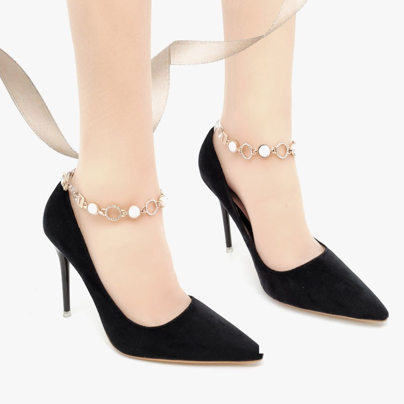 1 par ženskih vezica za cipele s bisernom trakom za cipele s remenom za gležnjeve koji drži labavi protuklizni svežanj s trakama za vezivanje s trakom za cipele Dekoracija