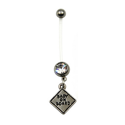 1 komad šarmantne šipke za pupak Akril CZ Gem Bioplast Fleksibilni trudnički prstenovi za pupak Nakit za tijelo za piercing 14 g