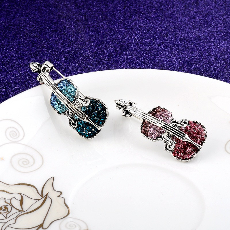 Izuzetan broš s violinom Retro glazbeni Vintage broševi s violinom izuzetna osobnost divlje igle modni modni dodaci