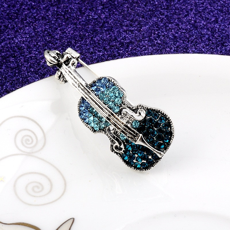 Izuzetan broš s violinom Retro glazbeni Vintage broševi s violinom izuzetna osobnost divlje igle modni modni dodaci