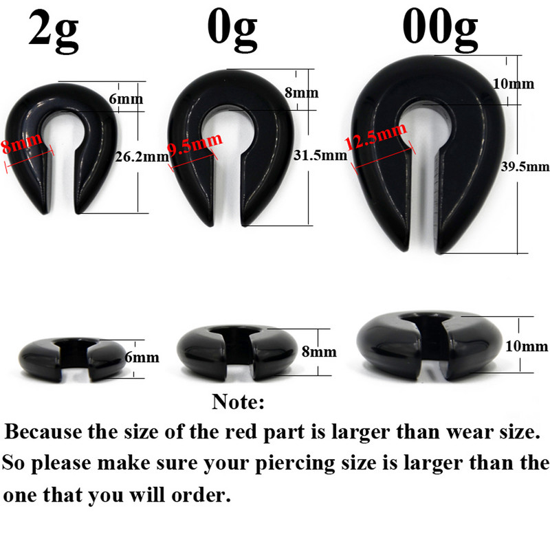 1 bucată cheie orificiu rotund opal negru roz piatră naturală ureche ureche ureche expansor plug piercing cercei bijuterii pentru corp