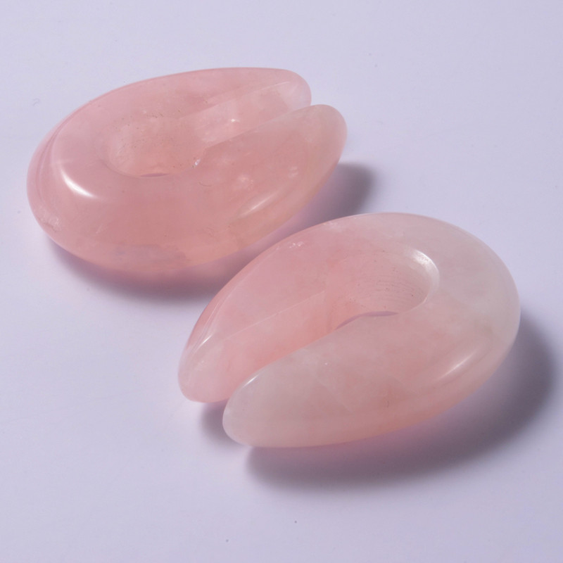 1 bucată cheie orificiu rotund opal negru roz piatră naturală ureche ureche ureche expansor plug piercing cercei bijuterii pentru corp