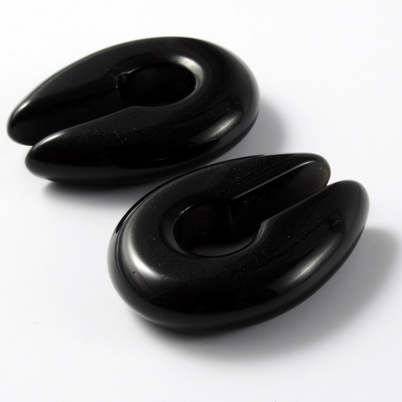 1 bucată cheie orificiu rotund opal negru roz piatră naturală ureche ureche ureche expansor plug piercing cercei bijuterii pentru corp