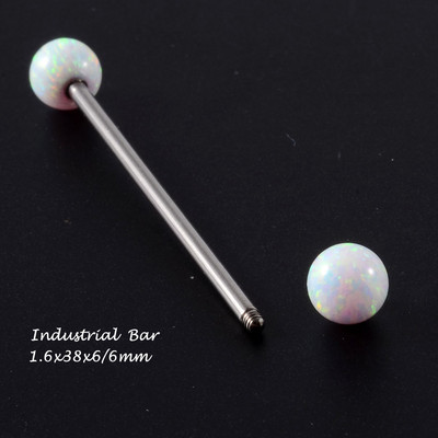 1 komad Bijeli opalni kamen Ušna školjka Daith prsten Nosna usna Tragus hrskavica Stud Industrijska bradavica Jezik Uteg Nakit za piercing