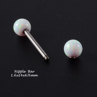 1 komad Bijeli opalni kamen Ušna školjka Daith prsten Nosna usna Tragus hrskavica Stud Industrijska bradavica Jezik Uteg Nakit za piercing