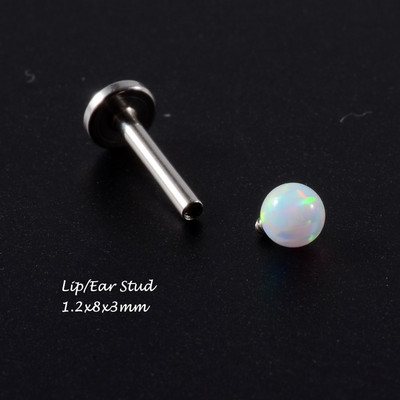 1 komad Bijeli opalni kamen Ušna školjka Daith prsten Nosna usna Tragus hrskavica Stud Industrijska bradavica Jezik Uteg Nakit za piercing