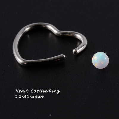 1 komad Bijeli opalni kamen Ušna školjka Daith prsten Nosna usna Tragus hrskavica Stud Industrijska bradavica Jezik Uteg Nakit za piercing