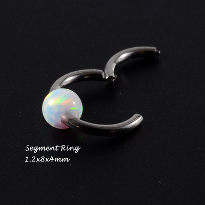 1 komad Bijeli opalni kamen Ušna školjka Daith prsten Nosna usna Tragus hrskavica Stud Industrijska bradavica Jezik Uteg Nakit za piercing