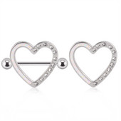 2 KOM. Štitnik za srce od nehrđajućeg čelika Šipka za piercing za bradavice Nakit Prsten za bradavice Uteg s opalnim draguljem 14G Ženski nakit za tijelo