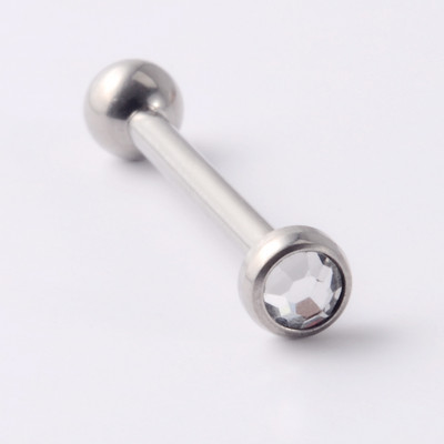 1Pc G23 Titanium Loptica s unutarnjim navojem, Prsten za piercing, Punk CZ Dragulj, Prsten za jezik, Nakit za tijelo