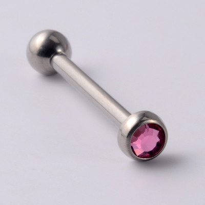 1Pc G23 Titanium Loptica s unutarnjim navojem, Prsten za piercing, Punk CZ Dragulj, Prsten za jezik, Nakit za tijelo