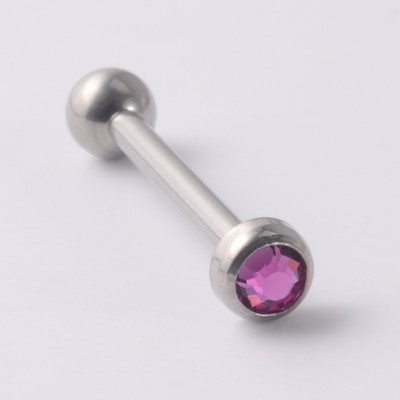 1Pc G23 Titanium Loptica s unutarnjim navojem, Prsten za piercing, Punk CZ Dragulj, Prsten za jezik, Nakit za tijelo