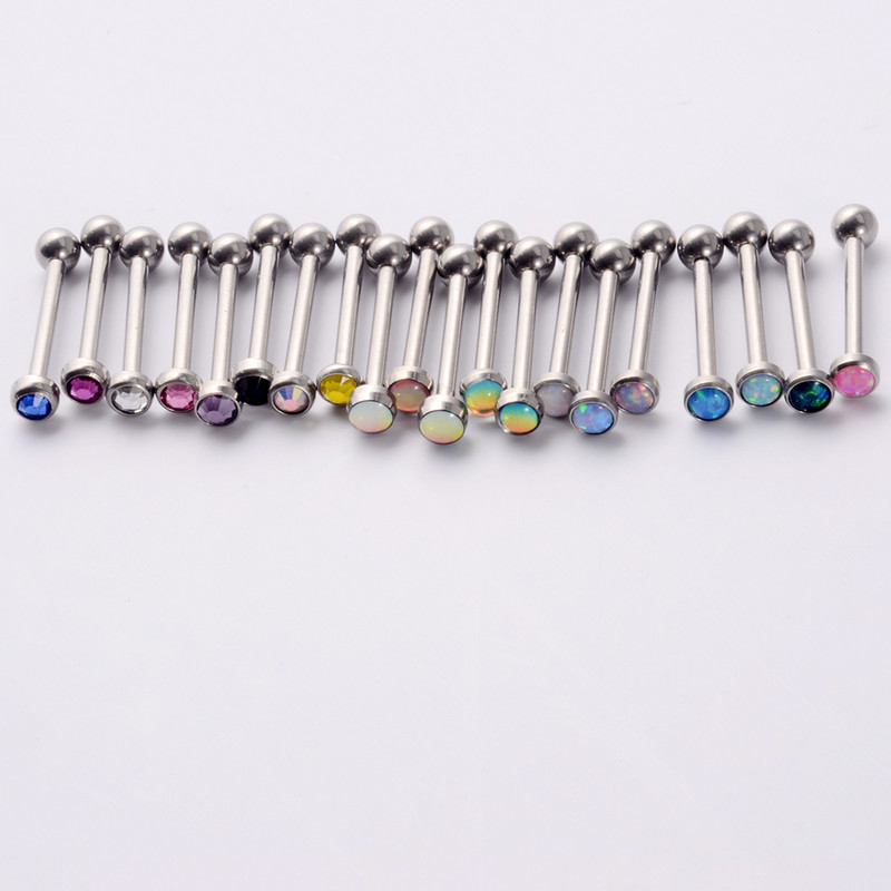 1Pc G23 Titanium Loptica s unutarnjim navojem, Prsten za piercing, Punk CZ Dragulj, Prsten za jezik, Nakit za tijelo