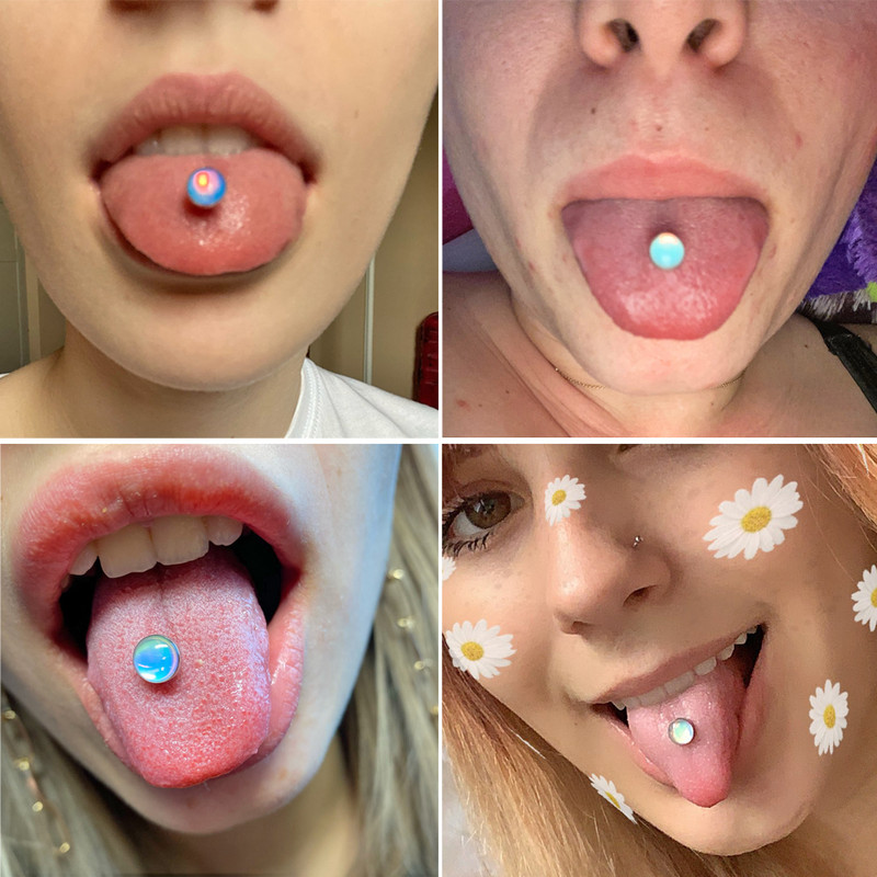 1Pc G23 Titanium Loptica s unutarnjim navojem, Prsten za piercing, Punk CZ Dragulj, Prsten za jezik, Nakit za tijelo