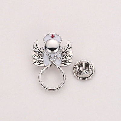 Izuzetan i simpatičan metalni medicinski broš, igla, slika anđela, medicinske sestre, stetoskop, križ, kvalitetna značka, broševi, nakit za liječnika, medicinsku sestru