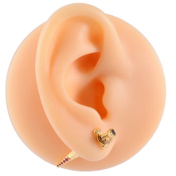 1 τεμ. κλειδί σκουλαρίκι σπαθί Ear Tragus Helix Cartilage Stud Lobe Piercing Heart Wing Ear Barbells with 20gX6mm Shaft Body Jewelry