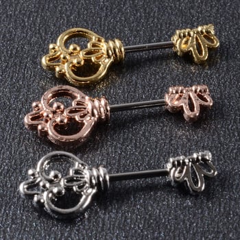 1 τεμ. κλειδί σκουλαρίκι σπαθί Ear Tragus Helix Cartilage Stud Lobe Piercing Heart Wing Ear Barbells with 20gX6mm Shaft Body Jewelry