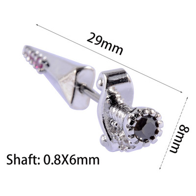 1 kom. ključna naušnica mač uho tragus helix hrskavica klin režanj piercing srce krilo utege s 20 g x 6 mm drškom nakit za tijelo