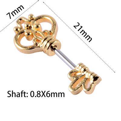 1 kom. ključna naušnica mač uho tragus helix hrskavica klin režanj piercing srce krilo utege s 20 g x 6 mm drškom nakit za tijelo