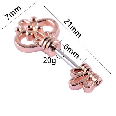 1 kom. ključna naušnica mač uho tragus helix hrskavica klin režanj piercing srce krilo utege s 20 g x 6 mm drškom nakit za tijelo