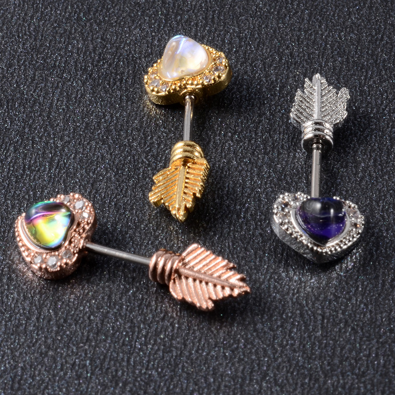 1 kom. ključna naušnica mač uho tragus helix hrskavica klin režanj piercing srce krilo utege s 20 g x 6 mm drškom nakit za tijelo