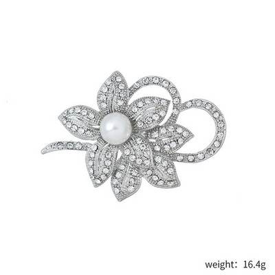 Luksuslik disainitud lillepross Naiste kividest pärlipross naistele jõulukingiks