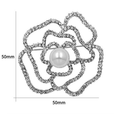 Luksuslik disainitud lillepross Naiste kividest pärlipross naistele jõulukingiks