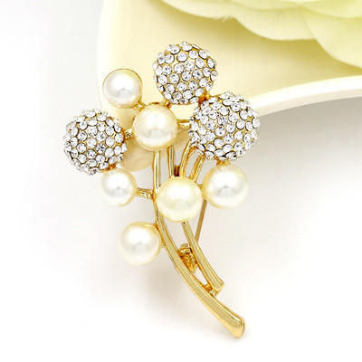 Luksuslik disainitud lillepross Naiste kividest pärlipross naistele jõulukingiks