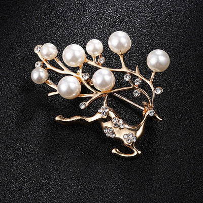 Luksuslik disainitud lillepross Naiste kividest pärlipross naistele jõulukingiks