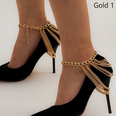 Nova modna višeslojna cipela s visokom petom s lancem Jednostavna stopala Gležanj Nakit za plažu Narukvica za stopalo za žene Djevojka Poklon
