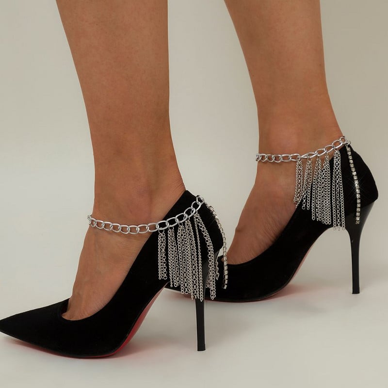 Nova modna višeslojna cipela s visokom petom s lancem Jednostavna stopala Gležanj Nakit za plažu Narukvica za stopalo za žene Djevojka Poklon