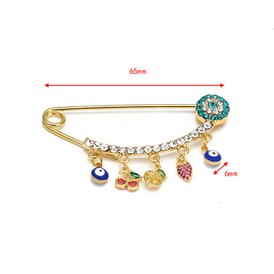 Nova moda Lucky Eye plavo tursko zlo oko Jednostavan broš s dlanom Zlatna boja Legirani šarm broš za žene Muškarci Modni nakit