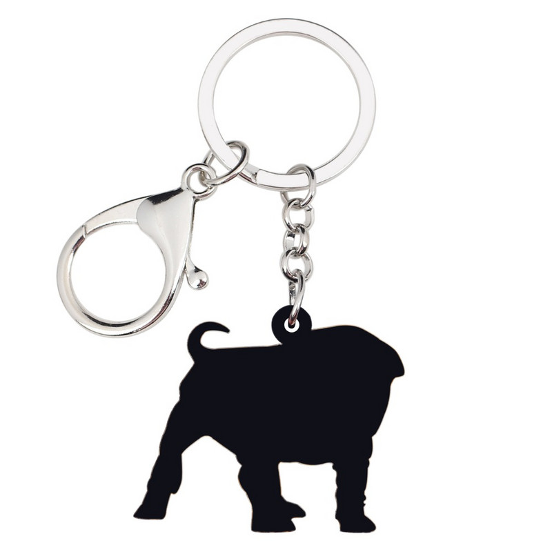 Bonsny Akrilni Kineski Shar Pei Pas Privjesci za ključeve Prstenje Životinjski nakit Za žene Djevojke Ženske torbice Privjesci za automobile Veleprodaja