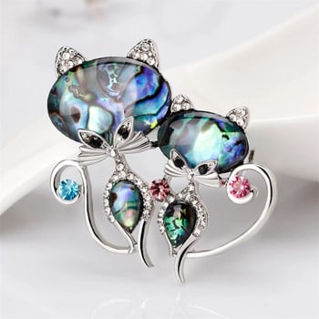 Fashion Creative Natural Abalone Shell Butterfly Brooch Insect Series Pin Feather Cat Dragonfly Animal καρφίτσες για γυναίκες πολυτελείας