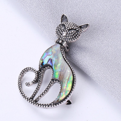 Modni kreativni broš od prirodnog morskog uha, leptir, serija insekata, pribadača, perje, mačka, vilin konjic, životinjski broševi za žene, luksuzni