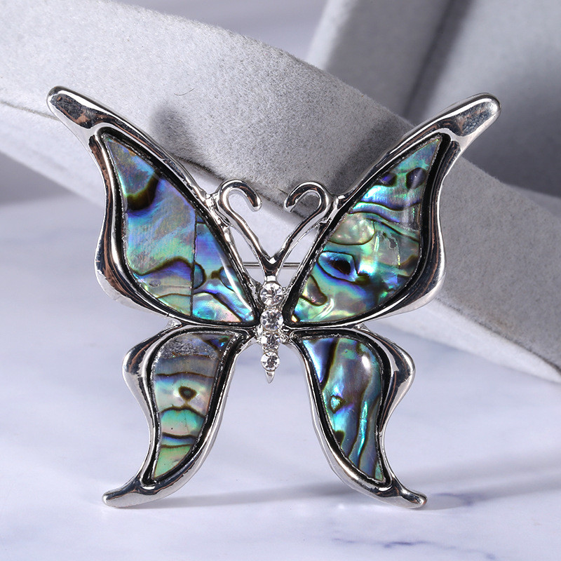 Modni kreativni broš od prirodnog morskog uha, leptir, serija insekata, pribadača, perje, mačka, vilin konjic, životinjski broševi za žene, luksuzni