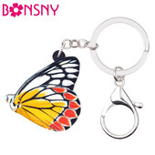 Bonsny Statement Akrilni cvjetni leptir privjesci za ključeve, prstenje, modni nakit od insekata za žene, djevojke, torbica, privjesci