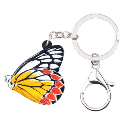 Bonsny Statement Akrilni cvjetni leptir privjesci za ključeve, prstenje, modni nakit od insekata za žene, djevojke, torbica, privjesci