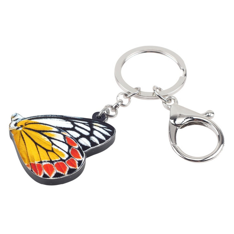 Bonsny Statement Akrilni cvjetni leptir privjesci za ključeve, prstenje, modni nakit od insekata za žene, djevojke, torbica, privjesci