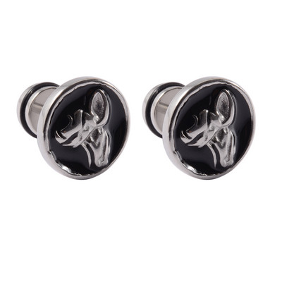 2Pcs kirurški čelični muški klin za uho Sun Cross Dizajn Lažni Plug Expander Lobe Naušnice Cheater Piercing Gauge Stretchers Nakit