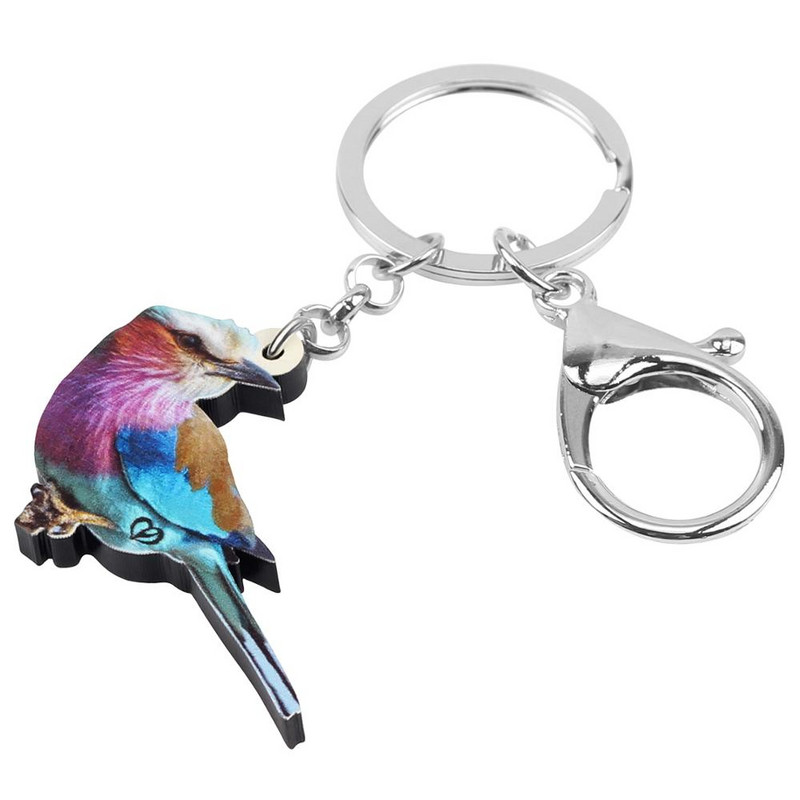 Bonsny Privjesci za ključeve od akrilnog mramoriranog drveta Realistične ptice i životinje Kerying Privjesak za ključeve Nakit za žene Muškarci Dječja modna dekoracija