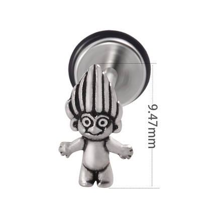 1db Rozsdamentes acél hamis fülbevaló Punk Gyík Rénszarvas Fül Tragus Porc Stud Moon & Sun Lobe Unisex Helix Piercing 16g