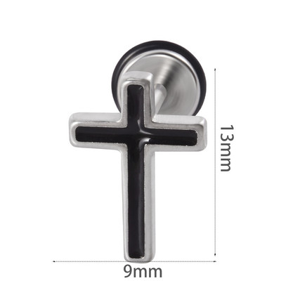 1db Rozsdamentes acél hamis fülbevaló Punk Gyík Rénszarvas Fül Tragus Porc Stud Moon & Sun Lobe Unisex Helix Piercing 16g