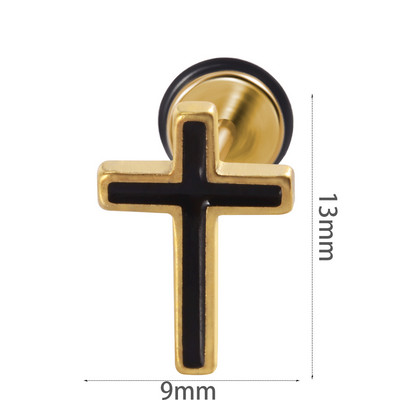 1db Rozsdamentes acél hamis fülbevaló Punk Gyík Rénszarvas Fül Tragus Porc Stud Moon & Sun Lobe Unisex Helix Piercing 16g